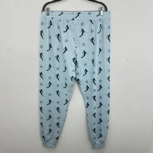 PJ Salvage Women's M‎ Lounge Pajama Pants Blue Skiing Snowflake Sleepwear thumbnail 8