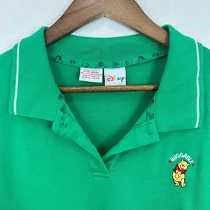 Disney Winnie the Pooh Huggable Bright Green Polo Shirt XL‎ Extra Large Womens thumbnail 5