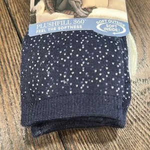 Cuddl Duds Plushfill Crew Socks 3-Pack NEW Navy Grey White Warm Cozy Size 4-10 thumbnail 6