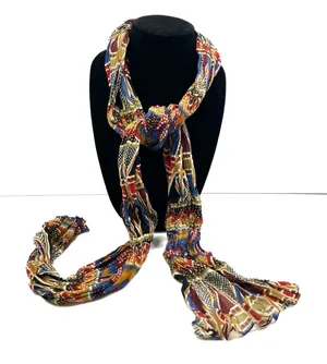 Abstract Earthy Boho Lightweight Fashion Scarf Semi-Sheer 63.5” X 36” thumbnail 1
