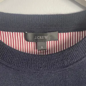 J.Crew Navy Blue Sweater‎ Nautical Red White Stripe Americana Preppy Office S thumbnail 3