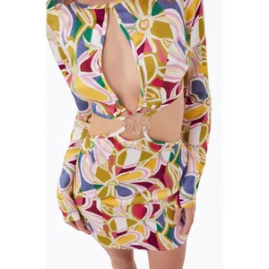 NWT For Love & Lemons Thora Long Sleeve‎ Cut Out Mini Dress Sz Small $278 thumbnail 5