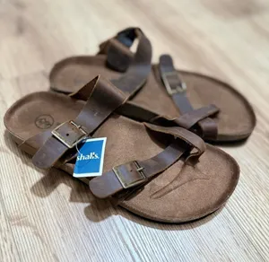 WHITE MOUNTAIN Gracie Leather Footbed Sandals Brown Toe Loop Buckle Sz 7 NWT thumbnail 1