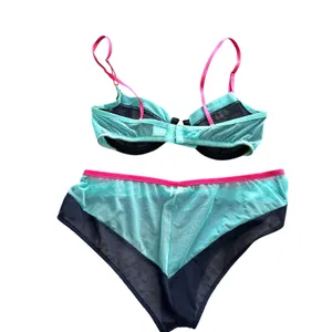 ONLY HEARTS Whisper Two‎ Toned Underwear Set Midnight Aqua NWOT Small thumbnail 5