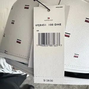 Tommy Hilfiger White and Tan Backpack with Minimalist Design thumbnail 5