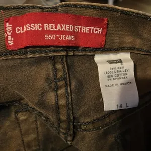 Levi’s 550‎ Black Acid Wash Mom Jeans Size 14 L High Waist Y2K Grunge 90s Rust thumbnail 8