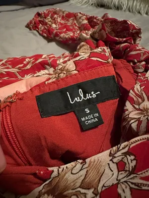 Lulus Rust Red Floral Midi Dress thumbnail 7