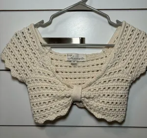Vintage Havana Knit Bow Top CREAM thumbnail 3