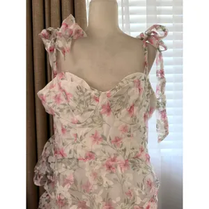 Lulus Endlessly Gorgeous White Floral Burnout Tie-Strap Midi Dress White Multi thumbnail 6