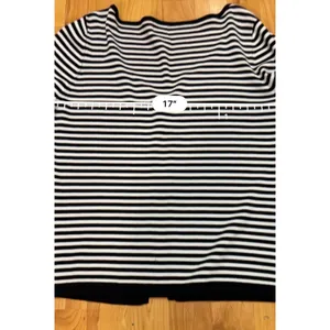 INC (Int’l Concept) Striped Cardigan W Stretch 3/4 Sleeve Back & White Womens M thumbnail 4