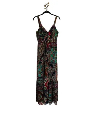 Signature Multicolor Tiered Maxi Dress Flowy Boho Resort Wear Summer Size 12 thumbnail 4