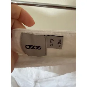 ASOS White Linen Maxi Skirt High Waisted Flared Mermaid Long Summer US 8 thumbnail 2