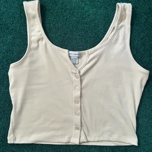 Beige Button Down Cami Tan Size L thumbnail 2