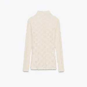 Zara lace top with stand‎ up collar thumbnail 3