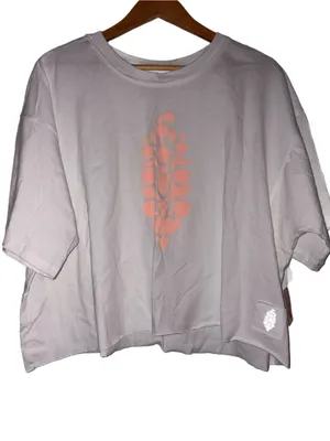NWT Free People Movement Inspire Tee White Peach Pastel Combo Size Large thumbnail 6