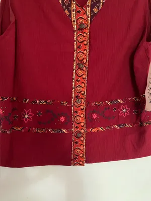 Vintage NWT 1990 Jantzen Red Embroidered V-Neck Vest thumbnail 6