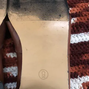 VTG Brown Leather woven Fisherman Pilgrim Sandals Maryjane loafers flats shoes #peasant #cottagecore #western #boho, #indie vintage Size 9 thumbnail 5