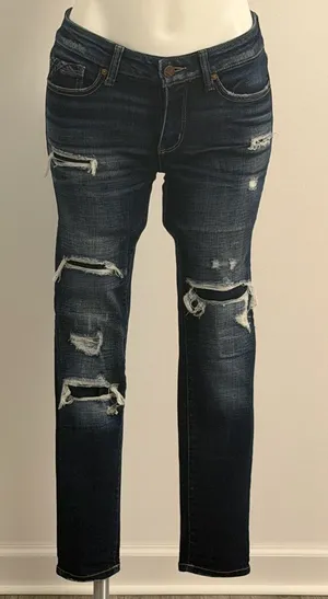 Buckle Black Indigo Wash Distressed Jeans  thumbnail 1