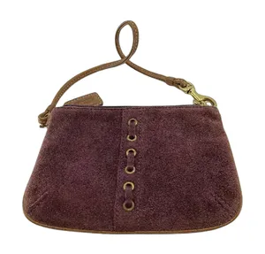 Coach Purple Suede Leather Wristlet thumbnail 1