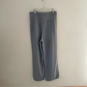 Welling Z Grey Beige Pleated Wide Leg Work Pants thumbnail 3