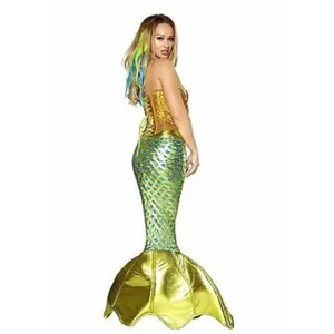NEW Roma Green Mermaid Tail Skirt Costume w/ Blue Sequins & Back Zip Medium thumbnail 8