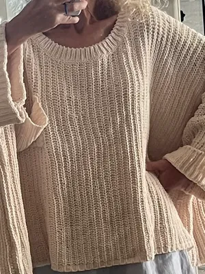 Chunky Knit Sweater Roomy Comfy Crochet Womens One Size thumbnail 12