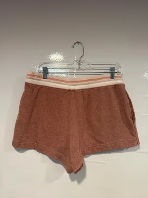 Cozy Mauve American Eagle‎ Terry Cloth Lounge Shorts with Pink Trim thumbnail 3