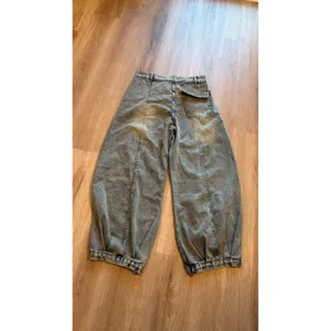 Acid Wash Wide Leg Barrel Jeans Distressed Balloon Denim Light Blue Streetwear thumbnail 7