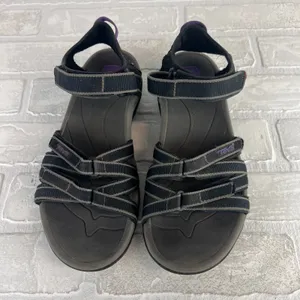 Teva Tirra Sandals Women 7.5 Black Gray Strappy Adjustable Hiking Comfort Sporty thumbnail 9