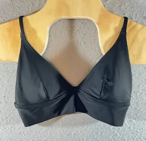 1212 | Aerie Triangle Bralette Wireless‎ Minimalist Comfort Bra Black Womens M thumbnail 1