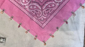 Pink Ocean Charm Bandana – Starfish & Seashell Details thumbnail 2