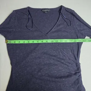 Rock‎ & Republic 53R Womens Purple Ribbed Faux Wrap Long Sleeve V-Neck Top Small thumbnail 6