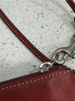 Coach Soho Red Burgundy Leather Buckle Wristlet Vintage Y2K Contrast Stitch thumbnail 7