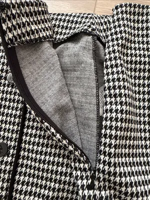 Lauren Ralph Lauren Black and White Houndstooth Pencil Skirt with Side Buttons thumbnail 4