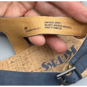 Korks Skylar Sandals Size 9 Blue Faux Leather Vegan Thong Sling Back Cork Summer thumbnail 10