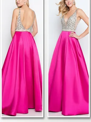 TERANI COUTURE Magenta Embellished Fit and Flare Prom Dress thumbnail 2