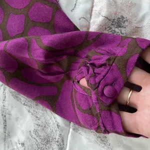 Boden purple black floral geometric print V-neck shift mini dress, size 6 preppy thumbnail 8
