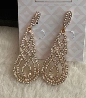 D’Bello rhinestone Drop Earrings Gold thumbnail 1
