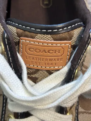 Coach Barrett sneakers in a signature khaki and brown canvas thumbnail 4