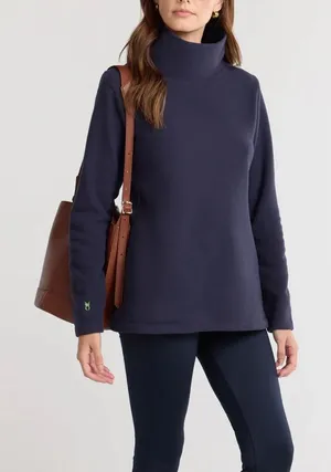Dudley Stephens Cobble Hill Turtleneck Vello Fleece in Navy thumbnail 1