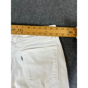 Levis 721 High Rise Skinny Ankle Jeans White‎ Distressed Raw Hem Size 30 thumbnail 9
