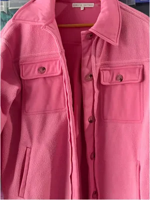 Women's English Factory Pink Fleece Teddy Jacket Size S thumbnail 6