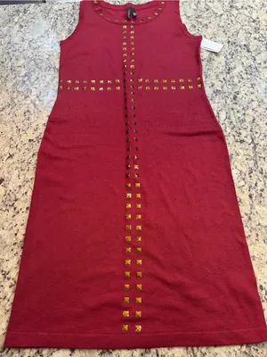 new directions Burgindy Stud-Accent Mini Dress thumbnail 1