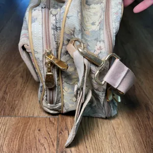 French Luggage Co Vintage Floral Tapestry Carry On Bag Travel Tote Made in USA thumbnail 9