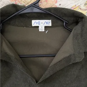 She + Sky Olive Corduroy tiered long sleeveDress thumbnail 4