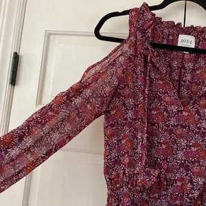 MISA Los Angeles Yesenia‎ Mini Dress Floral Tassle Cold Shoulder Cottagecore XS thumbnail 9