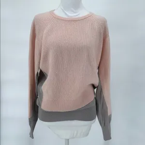 Marc by Marc Jacobs Cashmere Colorblock Sweater Pink Gray Silk Hem M thumbnail 3
