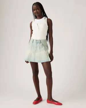 Levi’s Denim Jean On Blast Light Wash Pleated Mini Skirt thumbnail 2