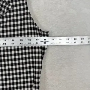 Reformation Gingham Sleeveless Button Down Top Black White Check Large thumbnail 3