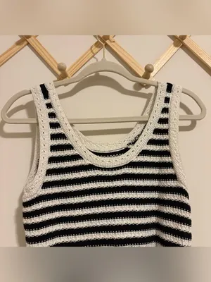 Nine West Black and White Striped Knit Dress size Medium thumbnail 2
